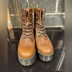 Dr. Martens Leona Platform Brown Boot - Size 10